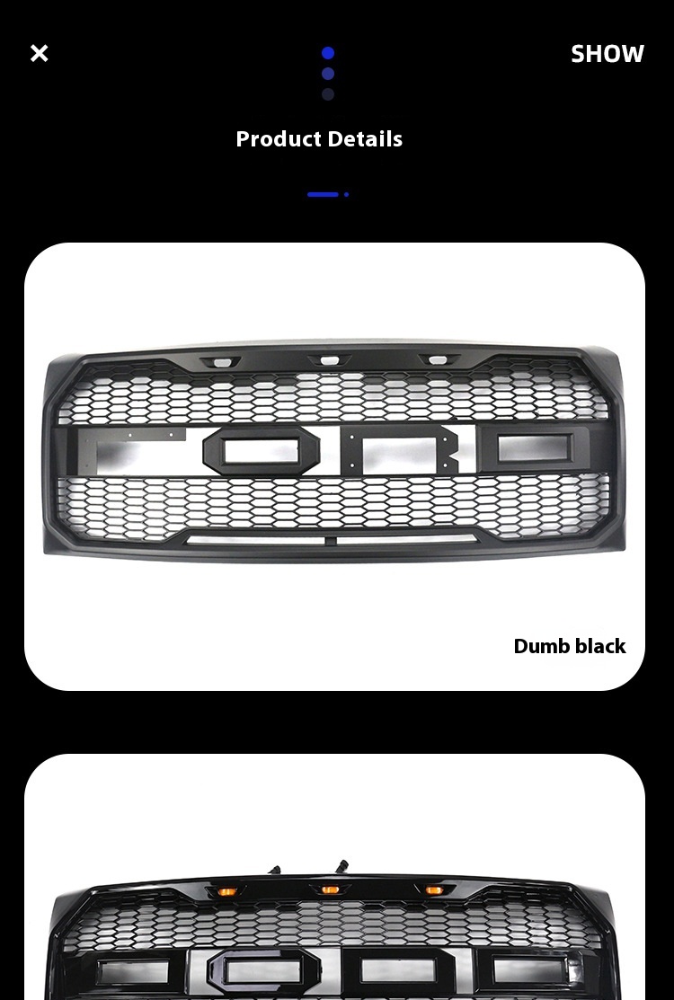 F250 modified raptor grille [matte black] 11-16