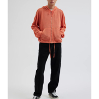 Sweatshirts courts creux tricotés en maille pour hommes personnalisés de haute qualité veste zippée sweats à capuche en jersey boxy