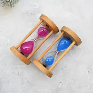 Hot Sale Wohnkultur 5 Minuten Holz Sanduhr Kochen Sanduhr Timer mit benutzer definierten Logo