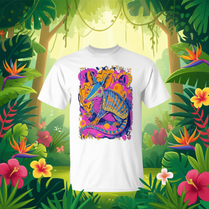 Camiseta con diseño abstracto de armadillo brillante, diseño divertido, talla unisex para adultos - Product Image 3