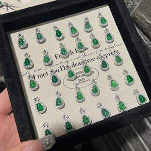 Collar de Plata de Ley S925 con Colgante de Jadeíta Verde Yang en Forma de Calabaza, Elegante y Transparente, para Mujer - Product Image 1