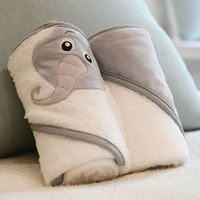 Serviette de bain pour bébé nouveau-né en fibre de bambou biologique de haute qualité, serviette à capuche blanche pour bébé, serviette pour bébé avec motif animal