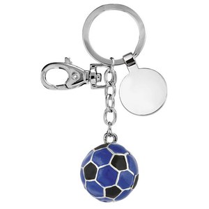 Portachiavi a Forma di Pallone da Calcio Nero e Blu - Product Image 1