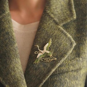 Vintage Green Enamel Wings Rhinestone Crane Clouds Brooches for Women Flying Phoenix Birds Lapel <b>Pins</b> Animal <b>Badge</b> Party Jewelry - Product Image 5