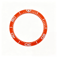 Lunette de montre submersible en silicone noir et orange avec marquages blancs - Pièce de rechange pour modification de montre