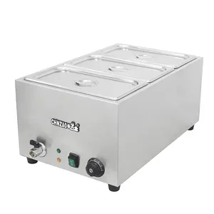 3 Nồi Hiệu Quả Cao Nóng Lạnh Thực Phẩm Thương Mại Thép Không Gỉ Buffet Điện Bain Marie