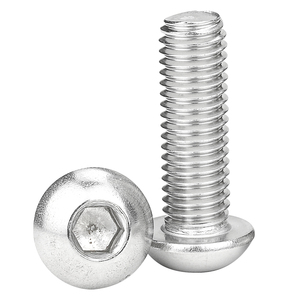 100 piezas/bolsa Tornillos de máquina de cabeza redonda hexagonal de acero al carbono niquelado 12.9 M2-M12 - Product Image 2