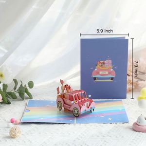 Carte d'invitation de mariage rose en papier découpé au laser - Product Image 4