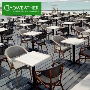 Chaises de bistrot en rotin résistant aux intempéries pour l'extérieur, chaises de salle à manger en rotin PE pour restaurant - Product Image 5