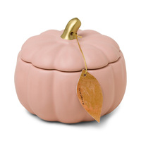 Vente en gros de bougies parfumées en céramique personnalisées en forme de citrouille, décoration d'automne pour la maison, petit MOQ, ODM, livraison rapide