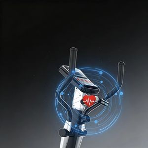 Máquina elíptica de ejercicio para espacios pequeños con resistencia magnética, movimiento suave, pantalla con botones para el fitness diario familiar. - Product Image 6