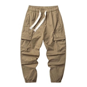 Customized Men's Loose Multi-Pocket Casual Pants Spring <b>Drawstring</b> Knitted Solid Color Fashionable Style High-quality <b>Trouser</b> - Product Image 4