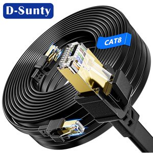 Cable Ethernet plano Cat8 de cobre desnudo 30AWG para redes LAN, cables Cat8 8P8C RJ45 con revestimiento de PVC, cable de conexión. - Product Image 2