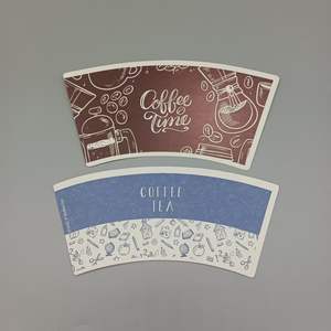 Matière première pour gobelets en papier de pâte de bois, jetables, avec logo personnalisé, pour boissons chaudes/froides, gobelet à café en papier, modèle Fan - Product Image 3