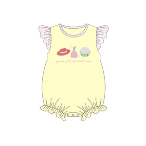 Ensemble 2 pièces décontracté personnalisé pour enfants : short imprimé dessin animé princesse/cowboy et barboteuse bulle pour bébé, tenues assorties pour frères et sœurs - Product Image 3