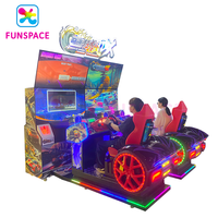 Simulateur de conduite Funspace à monnayeur pour 2 joueurs, machine de jeu de course automobile HD à double écran LED pour centres de jeux d'arcade intérieurs