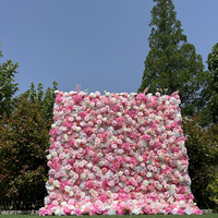 Panneau floral artificiel en soie résistant aux UV pour mur de fleurs extérieur, imperméable, pour décoration de jardin, mariage, patio, événements