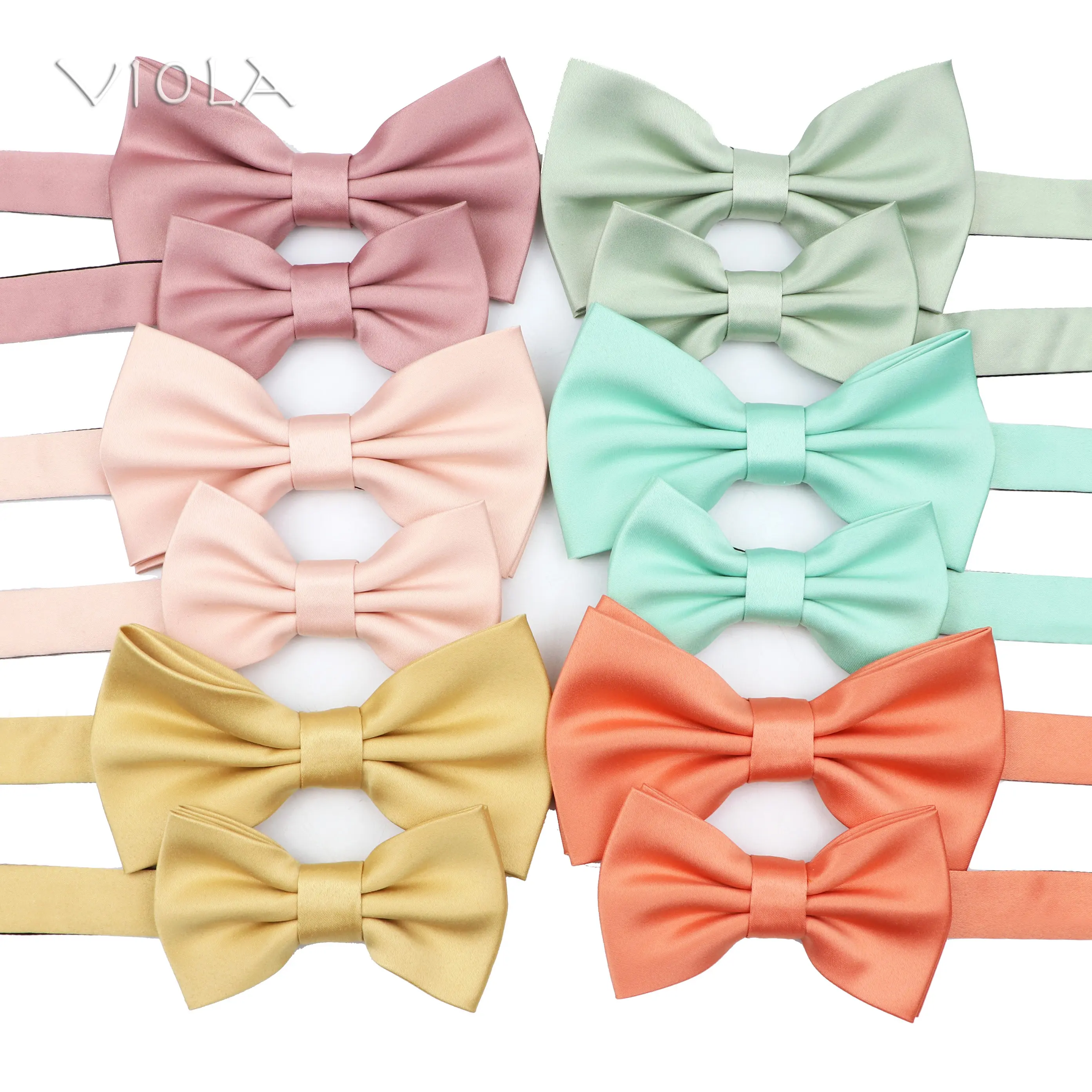 Top Hot Colors Pink Green Blue Solid Satin Parent-Child Bowtie Set Men Women Kids Butterfly Party Wedding Bow Tie Accessory Gift