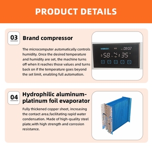 Nouveau déshumidificateur électrique 298L/jour à montage au plafond, grande capacité, pour gymnases, stades, chantiers, fermes, 380V, débit d'air élevé, entretien facile - Product Image 6