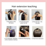Colle UV pour extensions de cheveux, adhésif respectueux de la peau, non irritant, imperméable, séchage rapide, liaison invisible sans couture