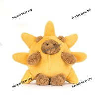 Zakbeer Grensoverschrijdend Plezier Pluche Speelgoed met Alle Drie de Labels Zon Barcelona Berenwelp en Vliegende Draak Pop Cadeau voor Leeftijden 8-13