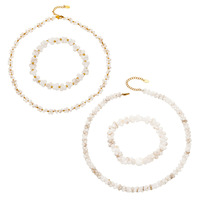 Conjunto de Joyería de Collar y Pulsera con Cuentas de Concha de Cauri en Acero Inoxidable, Estilo Bohemio de Playa para Vacaciones de Verano para Mujer