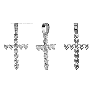 Copper Sporty Heart-Shaped <b>Cross</b> Pendant Simple Fashionable Accessory Men Women Versatile <b>Chain</b> Live - Product Image 4