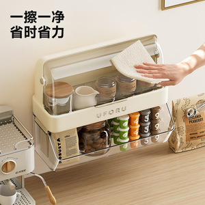 ยูโฟรูชั้นวางเก็บกาแฟแบบติดผนัง 2 ชั้น โปร่งใส สำหรับจัดระเบียบเมล็ดกาแฟและแคปซูลในครัว - Product Image 5