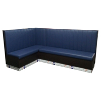 Günstiger Preis Modernes Design Metall L-Form Leder Restaurant Stand Sitz Sofa