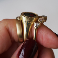 Meilleure vente Vantage acier inoxydable enfants catholicisme coeur religieux pierre naturelle canal réglage bague de mode