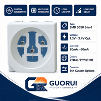 Diodi LED SMD Rossi GUORUI di Alta Qualità con Chip Epistar 2000mcd 2V 620-625nm 640nm 650nm 660nm 5050 per Illuminazione
