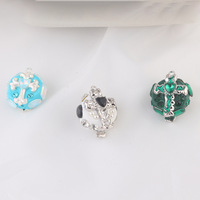 Perle en argile polymère croisée avec strass et trou droit, pendentif pour bricolage, porte-clés de téléphone, accessoire de collier