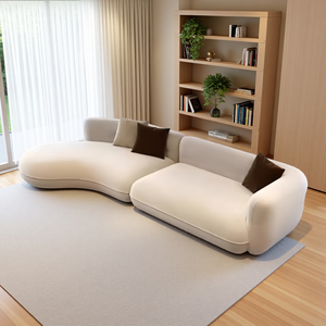 LIJIE 2026 Nouveau Canapé Modulaire en Velours Moderne avec Rembourrage en Mousse, Design Carré, Pieds en Bois, pour Salon - Product Image 3