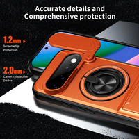 Casing Ponsel Desain Armor Baru dengan Pelindung Lensa Kamera Geser, Cincin Magnetik, dan Penyangga untuk Google Pixel/9 Pro XL/10 Pro XL/11 Pro XL 5G
