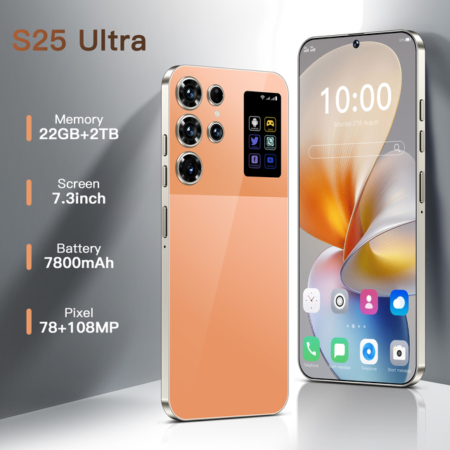 2026 New S25 Ultra 5G LTE CDMA Phone 16GB RAM 1TB Storage 7.3-inch 90Hz Display 8000mAh Battery 48MP Camera Android 14 Spanish