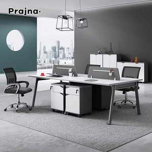 مكتب مدير تنفيذي للكمبيوتر مع ew وتصميم حديث لمحطة عمل مكتبية بمقعدين و 4 مقاعد - Product Image 1