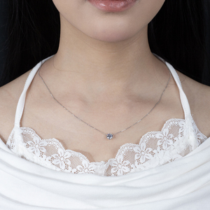 Messi Gems Ready To Ship MSN-477 PT950 1ct Round ShapeLab Grown Diamond Necklace - Product Image 6