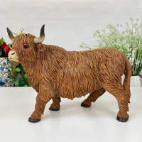 Desain kustom Resin bunga matahari cantik Skotlandia Highland patung ternak Poly Resin dekorasi taman untuk hadiah kerajinan