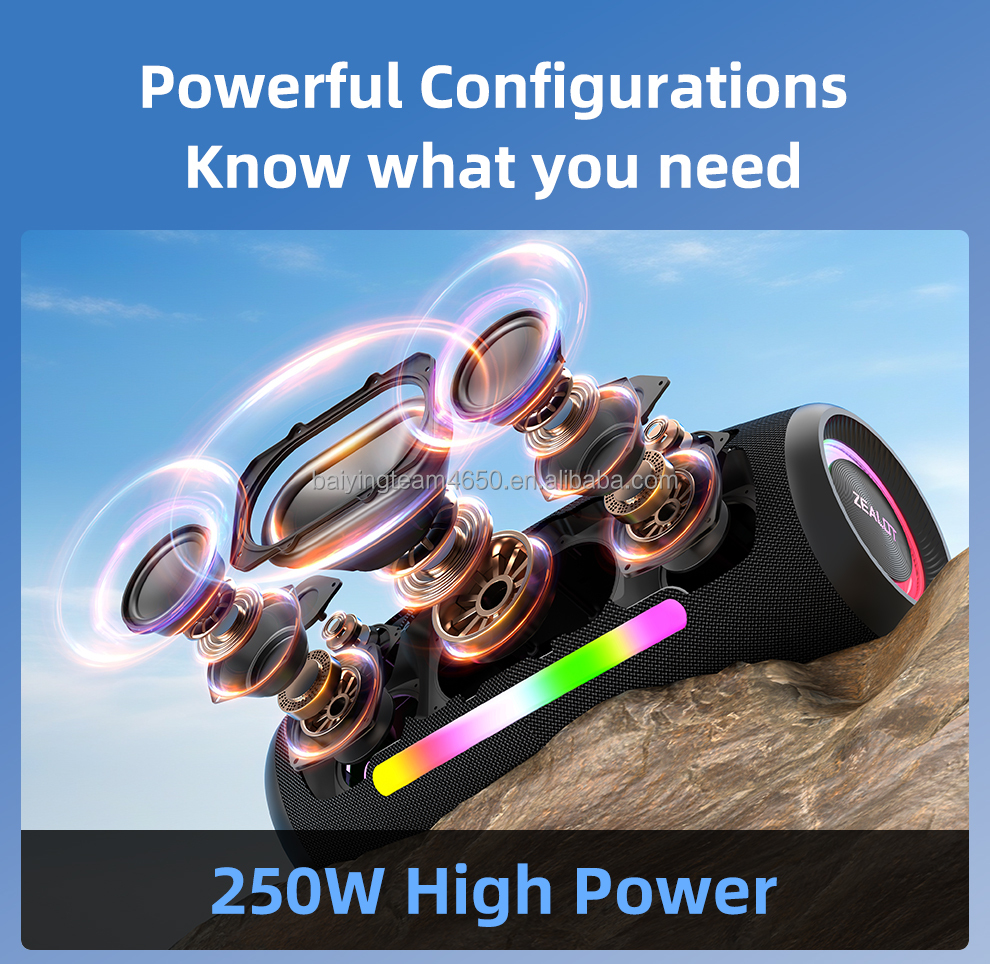 ZEALOT ワイヤレススピーカー Zealot S89 Bluetoothワイヤレススピーカー 250W 大音量 3Dステレオ