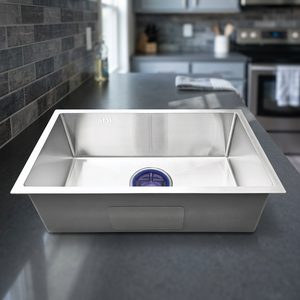 Relieve de alta calidad SUS 304 de acero inoxidable de un solo cuenco Undermount fregadero de cocina hecho a mano de fábrica de Vietnam a muy buen precio - Product Image 1
