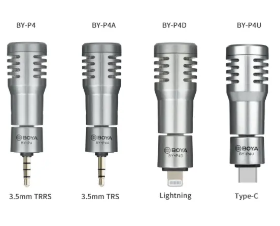 BOYA BY-P4 Plug and Play microfono a condensatore Mini omnidirezionale Mic per il telefono vregistrazione live streaming