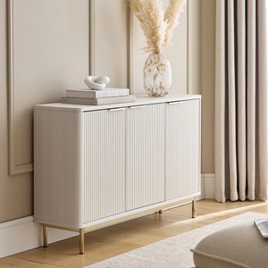 ตู้เก็บของทางเข้าขนาดใหญ่สไตล์ยุโรปแบบกำหนดเอง ประหยัดพื้นที่ ดีไซน์ลายร่อง ทำจากไม้เนื้อแข็ง เคลือบเงา - Product Image 2