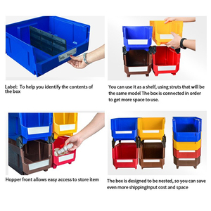 LEADLOONG V3 Boîte de rangement bleue 12pcs 11x5x5 pouces Plastique Bacs de <span class=keywords><strong>garage</strong></span> Pièces détachées Étagère de rangement de bureau Taille 27.6*13.9*12.8cm - Product Image 3