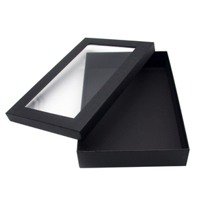 Custom Size Logo Luxury white Black cardboard clothes scarf towel packaging paper gift box with clear window