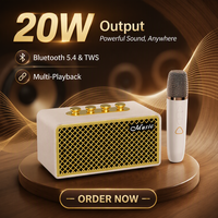 Sistem Speaker Karaoke 20W 5.4 dengan 1 Mikrofon Nirkabel TWS Speaker Portabel