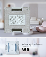 Robot Limpiacristales Automático Fmart W6 con WiFi, Control Remoto 2.4G, para Exteriores e Interiores, con Ruedas Antideslizantes
