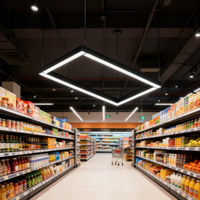 Luz Lineal LED Ra80 IP20 3000K-6000K Temperatura de Color 120° Ángulo de Haz Opciones en Negro/Blanco para Uso en Centros Comerciales