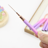 Nouvel ensemble de 5 pinceaux de nail art ultra-fins pour le dessin de lignes, la peinture florale et la sculpture, avec manche métallique, vente en gros transfrontalière
