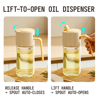 Ouverture par Levage 2025 Nouveau Design 500ml Verre Dispenseur Huile Olive Bouteille Récipient 17oz Sauce Soja Vinaigre Huile V