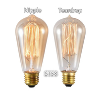Ampoules Edison à filament de tungstène en forme de cage d'écureuil E26 E27 B22 120v 220v St58 Teardrop 25w 40w 60w, ampoule de style Edison